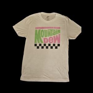 Mountain Dew Mens Tshirt Checkered Savvy size medium‎ vintage top